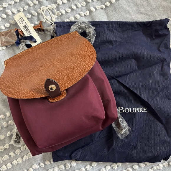 Dooney & Bourke leather and canvas Bordeaux backpack - Picture 1 of 13